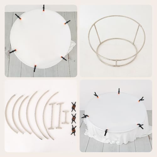 Kate Newborn Photography Props Stainless Steel Stand Set for Baby Photoshoot,Including Newborn Posing Beanbag Sleeve(Unfilled), Elastic Fabric and 6 Clamps (No Filler) by Kate - Image 7