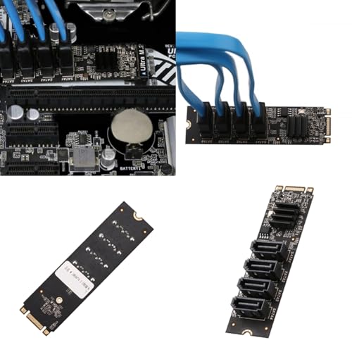 Tarjeta de expansión PCIE a SATA3.0 con 4 puertos de transferencia de datos rápida interna 2