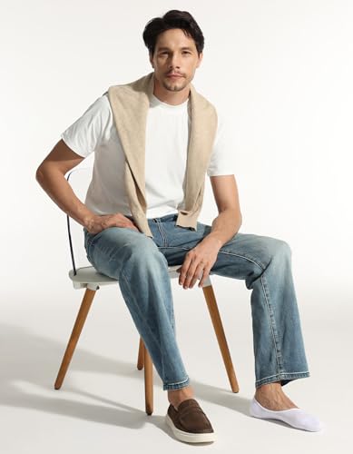 CLOSEMATE 6 Paar Füßlinge Herren mit Rutschfestes Silikon und Atmungsaktives Mesh, Dünne Unsichtbare Sneakersocken, Elastische Footies für Mokassins Loafer 2Schwarz 2Weiß 2Grau 43-46