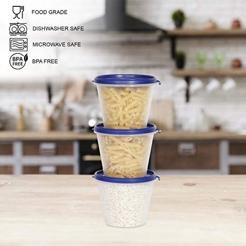 Image of Cutting EDGE Nesterware 1 Ltr Stackable Container (Set of 1, Dark Blue, 3) | BPA-free plastic, stackable design, leak-proof, kitchen storage, pantry, fridge, meal prep, reusable, travel use