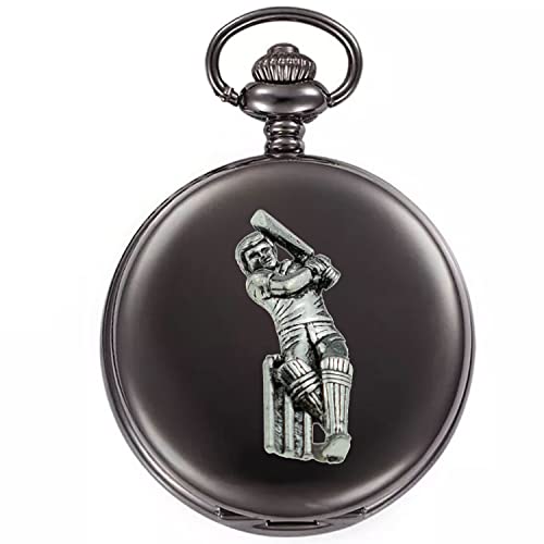 Montre de poche S6 Cricket gousset quartz homme avec coffret cadeau noir poli