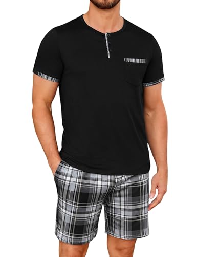 Pyjama d'été doux homme deux pièces anti-transpiration et fluide