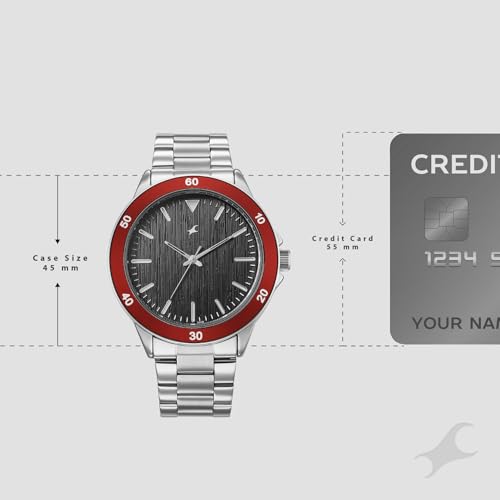 Image of Fastrack Stunners X Quartz Analog with Black Dial Steel Stainless Steel Strap Watch for Men - 38160KM01