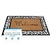 BirdRock Home Classic Welcome Brush Coir Doormat with Black Rubber Scroll Border, 24 x 36 Inch - Elegant Design