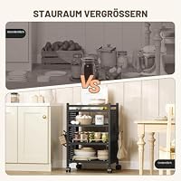 Sightlife Eckregal Stehend mit 4 Ebenen Standregal Eckregal Beistelltisch Audio Rack Nachttisch Side Table Schallplattenständer Bücherregal Eck-Stereo-Ständer Mit Rollen – Ansicht 7