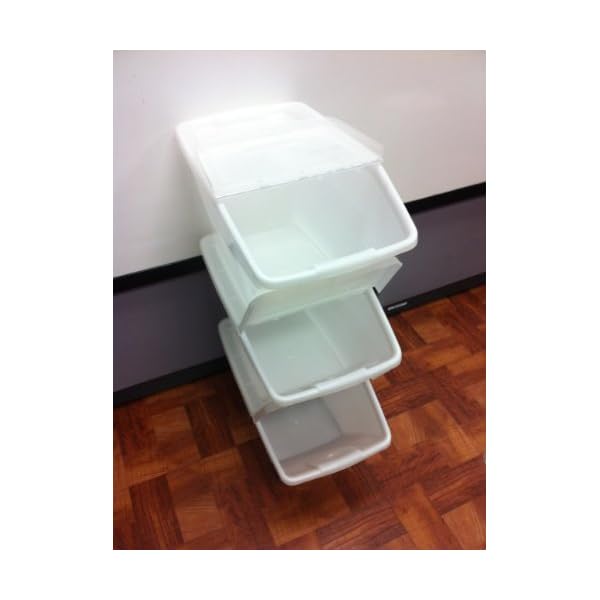 WTM CBCL-24 Stackable Bins with Hinged Lids, 24-Quart, Pack of 3 WTM CBCL-24 Stackable Bins with Hinged Lids, 24-Quart, Pack of 3