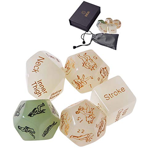 Lorgork Adult Sex Luminous Romantic Dice Set for Couples Naughty, 36-Position Instructional Booklet for Couple Adult Lover Sex Love Game Toy, Beautifully Gift Packaging