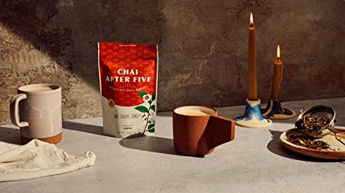 One Stripe Chai Assam Hojicha Green Tea,Chai After Five Hojicha Low-Caffeine Tea Blended With Green Cardamom,Ginger & Black Peppercorn, Loose Leaves, Tea Gift, 20 Servings (100 Gram Bags, 3.5 Ounce) #TOP2