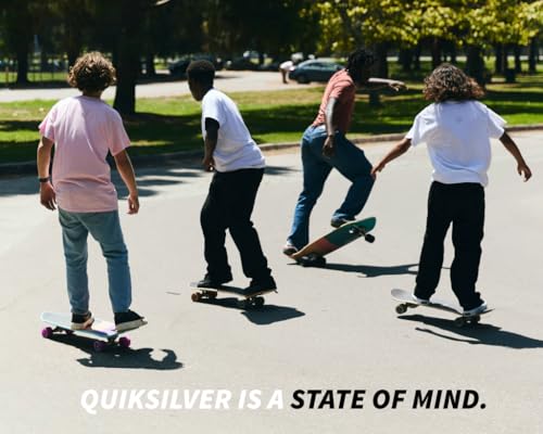 Quiksilver Cruiser Skateboard &ndash; 32.5" x 9" Deck, 7-Ply High-Density Wood, 62MM 85A Urethane Wheels, ABEC-5 Bearings, Geo Lite Trucks, 17.3" Wheelbase, for Teens & Adults