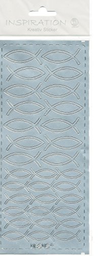 5 x Ludwig Bähr Kreativsticker 10x23cm Motiv 90 VE=1 Stück silber