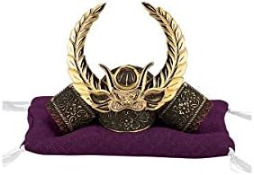 Japanese Samurai Kabuto helmet - Tokugawa Ieyasu - with cushion, box - Japan import [Standard ship by EMS with Tracking number & Insurance]