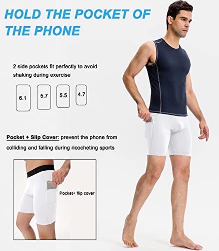 White Compression Shorts Men Spandex Underwear Sports Shorts Cool Dry Running Gym Basketball Tights Shorts Performance #TOP2
