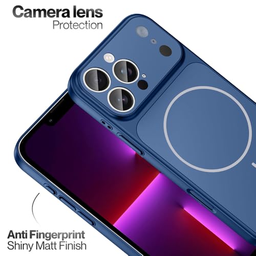 Image of SHINESTAR Converter Case for iPhone 13 Pro Max | Premium Protective Mag-Safe Cover | iPhone 17 Pro / 17 Pro Max Series Style Design | in-Built Camera Guard | Wireless Charging Compatible - Blue