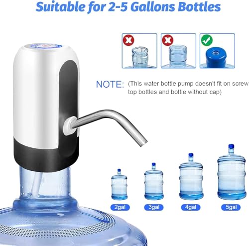 Image of Water Dispenser Pump Automatic Wireless Water Can Dispenser Pump for 20 Litre Bottle Water Can Stand Jar Dispenser for Home Office Camping PartiesPack of 1