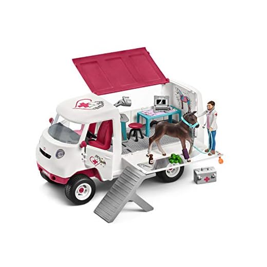 SCHLEICH Horse Club Mobile Veterinarian Clinic Playset for Kids Ages 5-12 with Vet & Horse Toys, 28.96 x 16.51 x 23.11 cm; 110 Grams