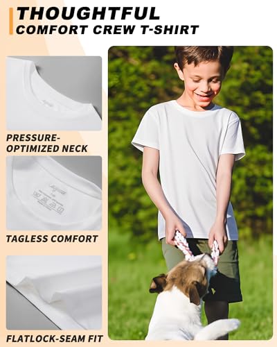 Image of Boys Shirts Athletic Dry Fit Neon T Shirts Short Sleeve Kids Youth Moisture Wicking Quick Dry Sports Training Performance Tee