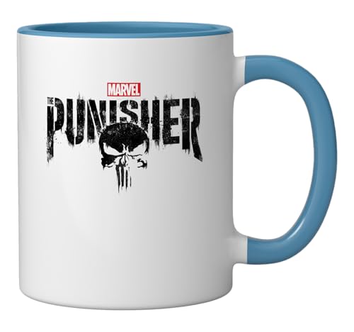 Taza de cerámica Marvel The Punisher 11 onzas azul/blanca miniatura 2