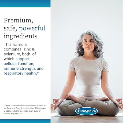 EuroMedica Zinc Plus Selenium - Immune & Respiratory Health Support Supplement - Mineral Supplement with Zinc Bisglycinate Chelate - Formula with Selenium for Cellular Health Support - 60 Capsules