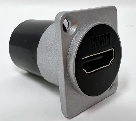 RiteAV Obudowa HDMI serii D Heavy Duty złącze do montażu panelowego przechodzi przez łącznik grodziowy bez lutowania, srebrna metalowa obudowa - wyjście kątowe HDMI [10 szt.]