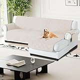 H.Versailtex Fundas de sofá 100 % impermeables para sofá seccional, funda de sofá esquinero antideslizante de 2 piezas, funda de sofá seccional en forma de L para perros (funda de chaise lounge