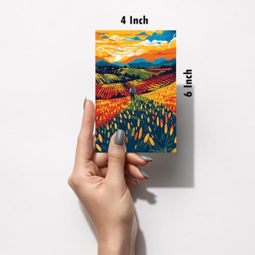 Image of SiddArtify Vibrant Sunset Landscape Art Print Set - Set of 2-4x6 Inch - Board (Pack of 6) - Sticker (Pack of 6) Wall Room Decoration art Poster Prints