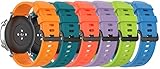 Bands Compatible with Samsung Galaxy Watch 3 41mm/45mm Replacement Colourful Silicone Strap Breathable Wristband for Galaxy Watch 3 Smartwatch Accessories, Soft and Durable (6Colors, 45MM)