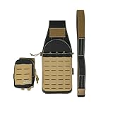 FHF Gear Hip Quiver – Adjustable Ambidextrous MOLLE Archery Quiver with Accessory Pouch Made in The USA, Coyote/Black,