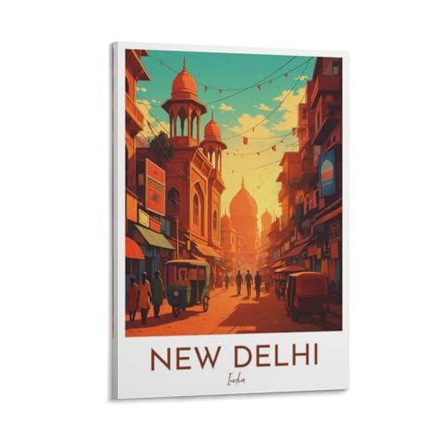 New Delhi Travel Canvas Wall Art 20x30cm