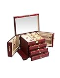 ♦ Große Kapazität: 4-lagiges Schmuckkastendesign, verschiedene Plaids bieten Platz für viele Juwelen, diese Juwelen lassen sich nicht leicht aneinander reiben.Beide seitlichen Haken und Kartenfächer bieten Platz für eine Vielzahl von Zubehör (Halsketten, Ohrringe, Ringe usw.) und bewahren diese auf.