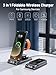 Wireless Charger for Samsung Charging Station with Clock for Samsung Galaxy S25 Ultra/S24/Z Fold 7/Flip 7/Bud, Watch Charger for Samsung Galaxy Watch 8/7/6/5Pro, 3 in 1 Foldable Charging Station Grey