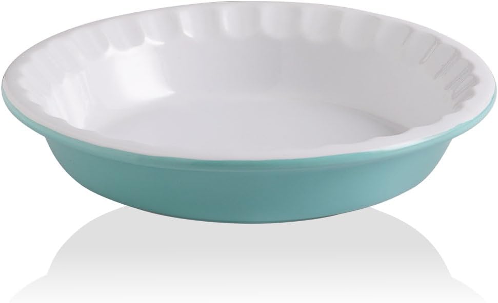 Amazon.com: Sweejar Ceramic 10.4 Inch Pie Pan, Deep Porcelain Round ...