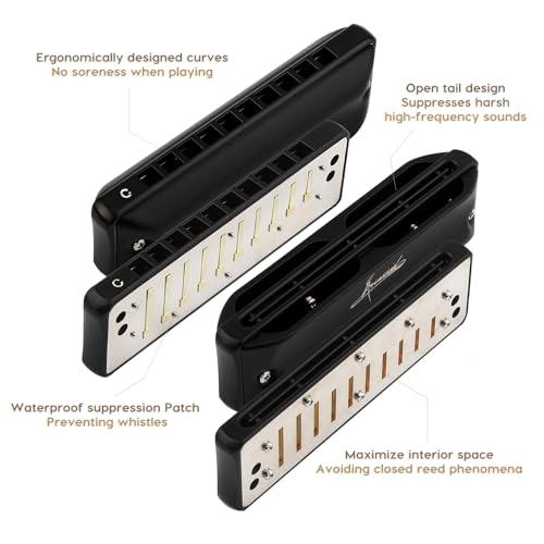 Blues Harmonica JDR C Harmonica Key of C 10 Holes 20 Tones Harps for Adults Kids Professional Beginners Mini Mouth Organ with Case | Assassin - Les Beatles, Paul McCartney, John Lennon, RIngo Starr, George Harrison Blues Harmonica JDR C Harmonica Key of C 10 Holes 20 Tones Harps for Adults Kids Professional Beginners Mini Mouth Organ with Case | Assassin – Image 4