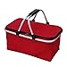 Produktbild Faneli Isolierter Picknickkorb/Kühlbox für Camping und Outdoor-Aktivitäten, Klappbarer Picknick Camping Einkaufskorb Kühltasche Cool behindern Zip Hand Bag Wasserdichte Taschen rot