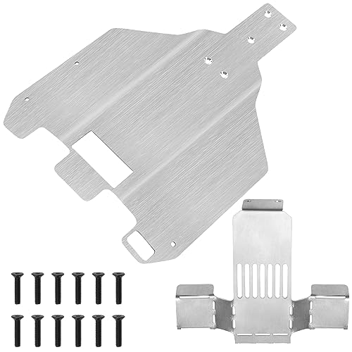 Vgoohobby Stainless Steel RC Skid Plate RC Chassis Armor Axle Armor Protector Guard Compatible with Wltoys 12428 12429 12423 1/12 RC Crawler Car