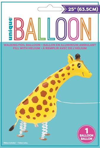 Adorable Walking Pet Giraffe Foil Balloon (86cm) - Lifelike Yellow Animal Buddy - Perfect for Party Accessory & Events- 1 Pc - Image 4