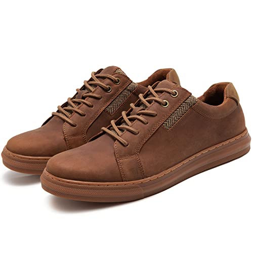 Image of Men's Fashion Casual Oxford Sneakers Suede Leather Walking Shoes for Men Comfortable Daily Footwear Size 7