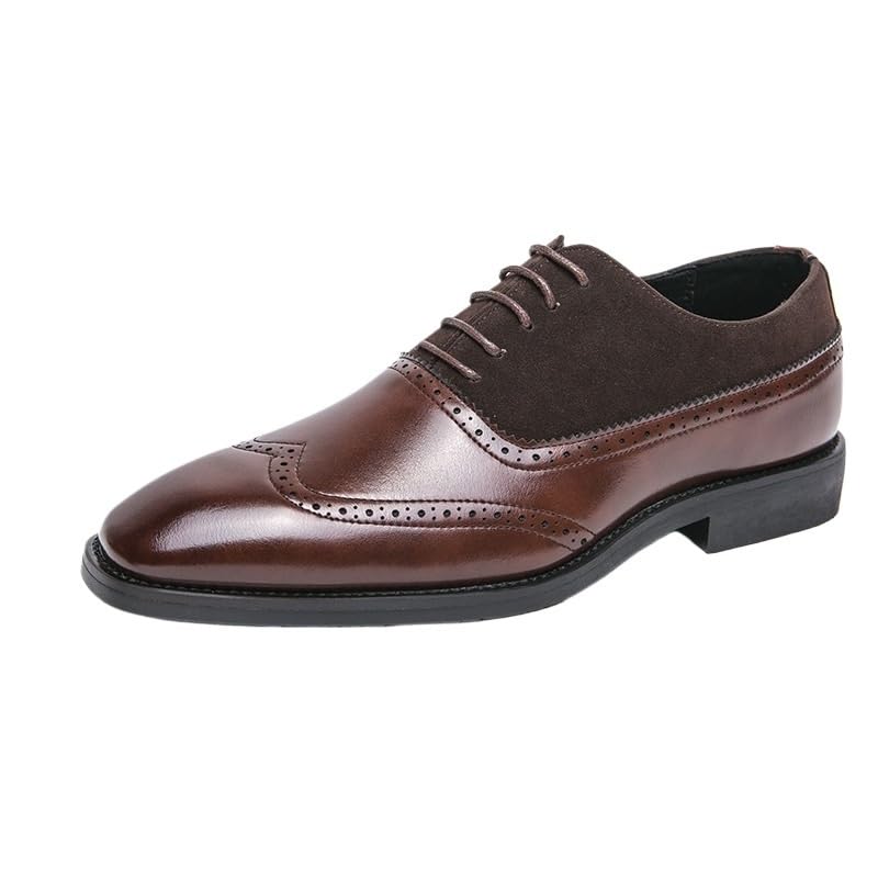 Men's Breathable Lace-up Brogues All-Match Cap Toe Oxfords Men's Lightweight Formal Shoes