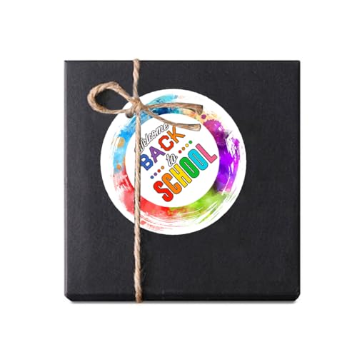 Etiquetas de presente Welcome Back to School, etiqueta de presente do primeiro dia de escola de 5 cm