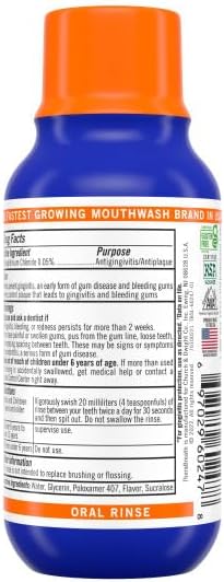 Miniatura 8 de TheraBreath Enjuague bucal Healthy Gums, menta limpia, antigingivitis, 1 litro (33.8 fl oz) + tamaño de viaje, 3 onzas líquidas