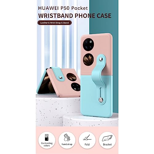Coque Huawei P50 Pocket cuir antichoc avec sangle portable PC