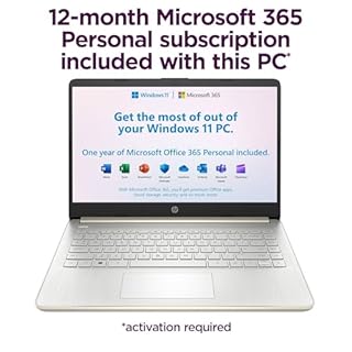 HP Touchscreen Laptop Computer for College Student Home Study, 4GB DDR4, 64GB eMMC, Intel Processor, 14 inch, WiFi 6, BT, Webcam, Type-C, HDMI, Pale Gold, Windows 11 S (Renewed)