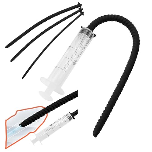 Tige de sondage lisse en option, 3 tailles, avec seringue, extensible spécialement pour hommes, pour une miction facile, kit d'entraînement spécial pour hommes -D23FR (ensemble 3 pièces)