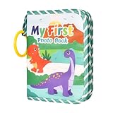 Album Bébé en Tissu Doux – Livre Photo Bébé avec 17 Pochettes (11x16 cm) & Miroir Sécurité | Album Mémoire Naissance pour Nouveau-Né | Livre Éveil Bébé Cadeau de Naissance & Baptême