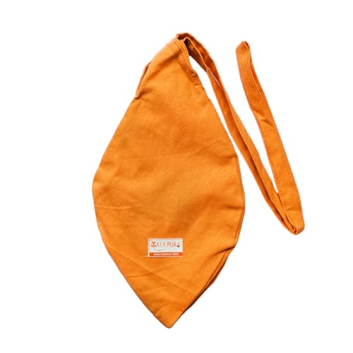 Image of Pure Cotton Chanting Bag or Gomukhi Japa Mala Bag or Cotton Bead Bag with Sakshi Mala Counter (Orange)