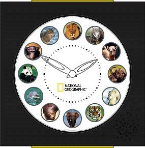 National Geographic Animal Wall Clock - Fun and Educational Wall Clock That Anounces Animal Sounds Every Hour!