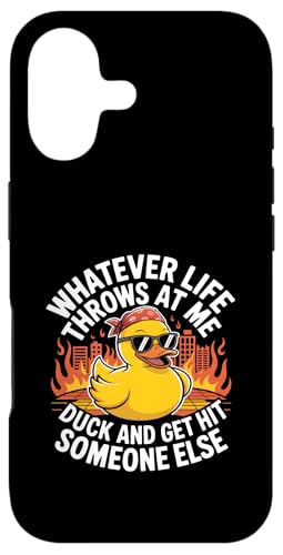 Funny Duck Whatever Life Throws Me ����Ȍ��t �X�}�z�P�[�X iPhone 17 �p