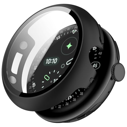 RUIIOCVKK for Google Pixel Watch 4 41MM P[X ̌^ KX Jo[ Sʕی 9HیtB+PCJo[ ȒP ϏՌ ߗ Google Pixel Watch4 41MM یJo[ (ubN