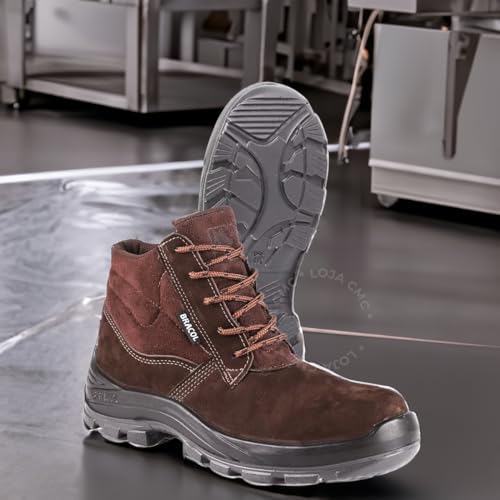 Bota Segurança Bracol Baf Bico Composite A Mais Confortavel (Moderno, MARROM, BR, Adulto, Numérico,