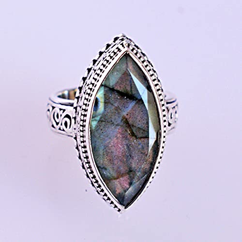 Labradorite plata de ley 925 marquise-shape jewellery mujer unisex fina 5