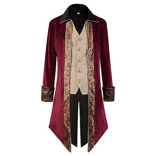 Veste de pirate pour homme, noir et or, veste pour homme, boucanier, corsaire, costume, carnaval, fête costumée